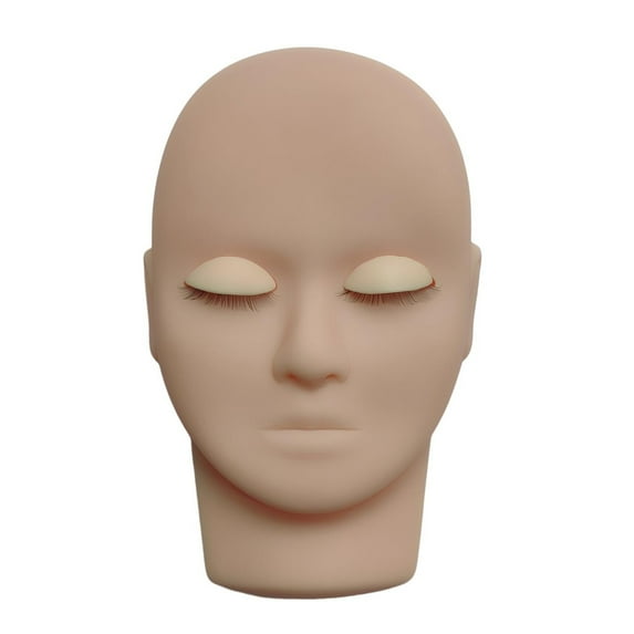 Huanledash Lash Mannequin Head Simulated with Removable Eyelids Multifunctional False Eyelash Extensions Practice Head Model Make Up Supply
