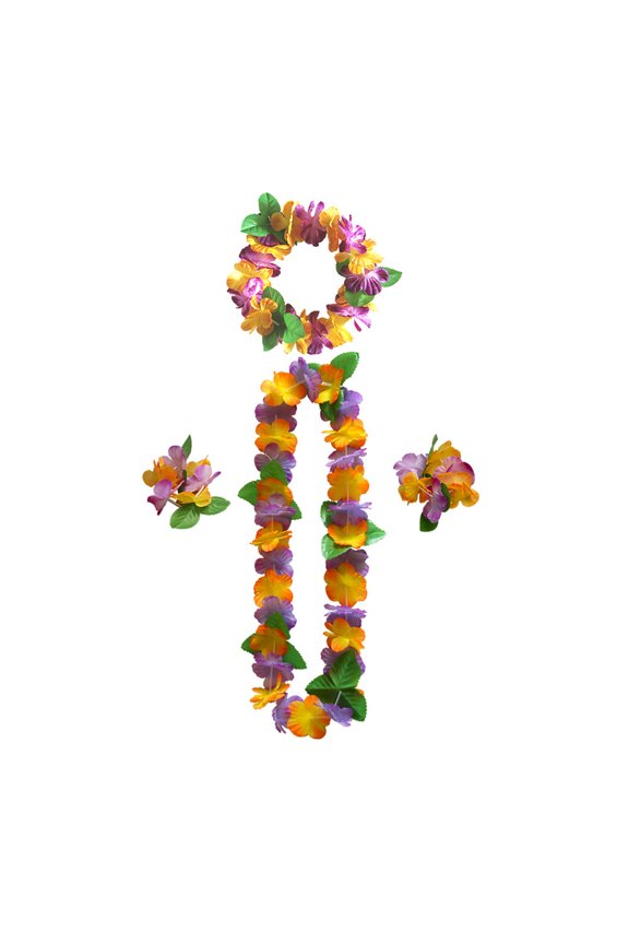 Lei Kit Vibrant Colors Breathable Party Favors Hawaiian Party Decorations Necklaces Lei Bracelet for Outdoor