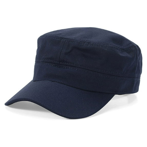 Huanledash Men Summer Hat Flat Top Solid Color Long Brim Breathable Decorative Sunscreen Unisex Baseball Cadet Plain Cap Headwear