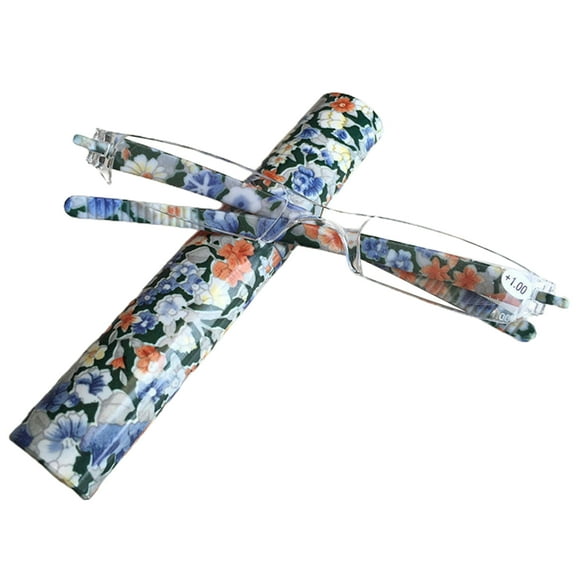 Huanledash Men Women Fashion Mini Floral Reading Glasses Plastic Frames +1.00 to +3.00 Strength