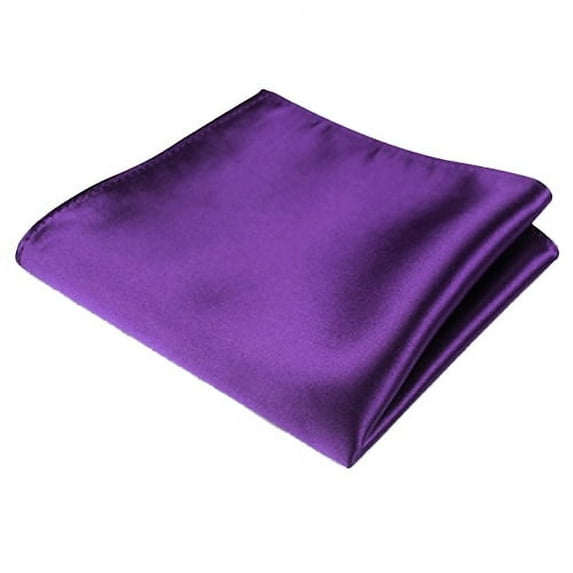 Huanledash Men's Satin Solid Plain Color Handkerchief Hanky Pocket Square for Wedding Party
