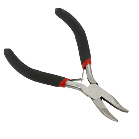 Huanledash Mini High Hardness Plier Carbon Steel Round Needle Bent Nose Cutter Plier for Jewelry Making