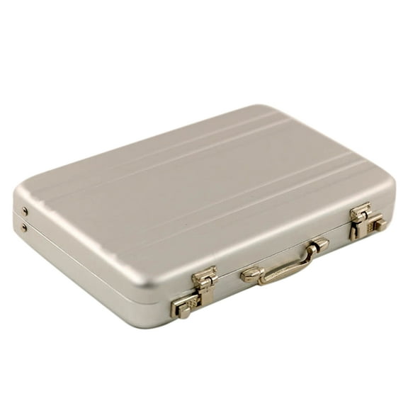 Huanledash Miniature Aluminum Alloy Suitcase Briefcase Toy for 1/6 Doll House Accessory