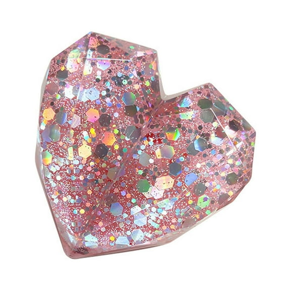 Huanledash Mobile Phone Finger Holder Universal Telescopic Colorful Sequins 3D Love Heart Folding Phone Grip Tok Stand for Home