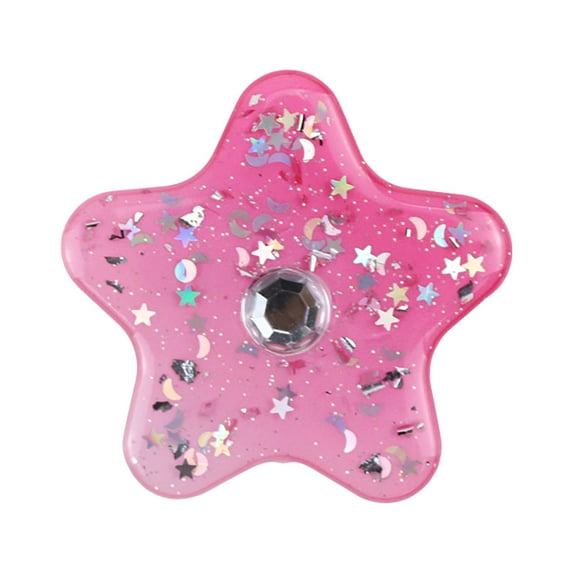 Huanledash Mobile Phone Grip Holder Universal Retractable Gradient Solid Color Rhinestone Five-pointed Star Phone Finger Expanding Stand for Watching TV