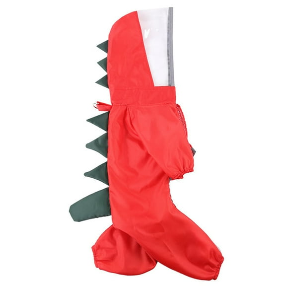 Huanledash Pet Dogs Cat Raincoat Dinosaur Jacket Rainwear Waterproof 4-Legs Hooded Coat