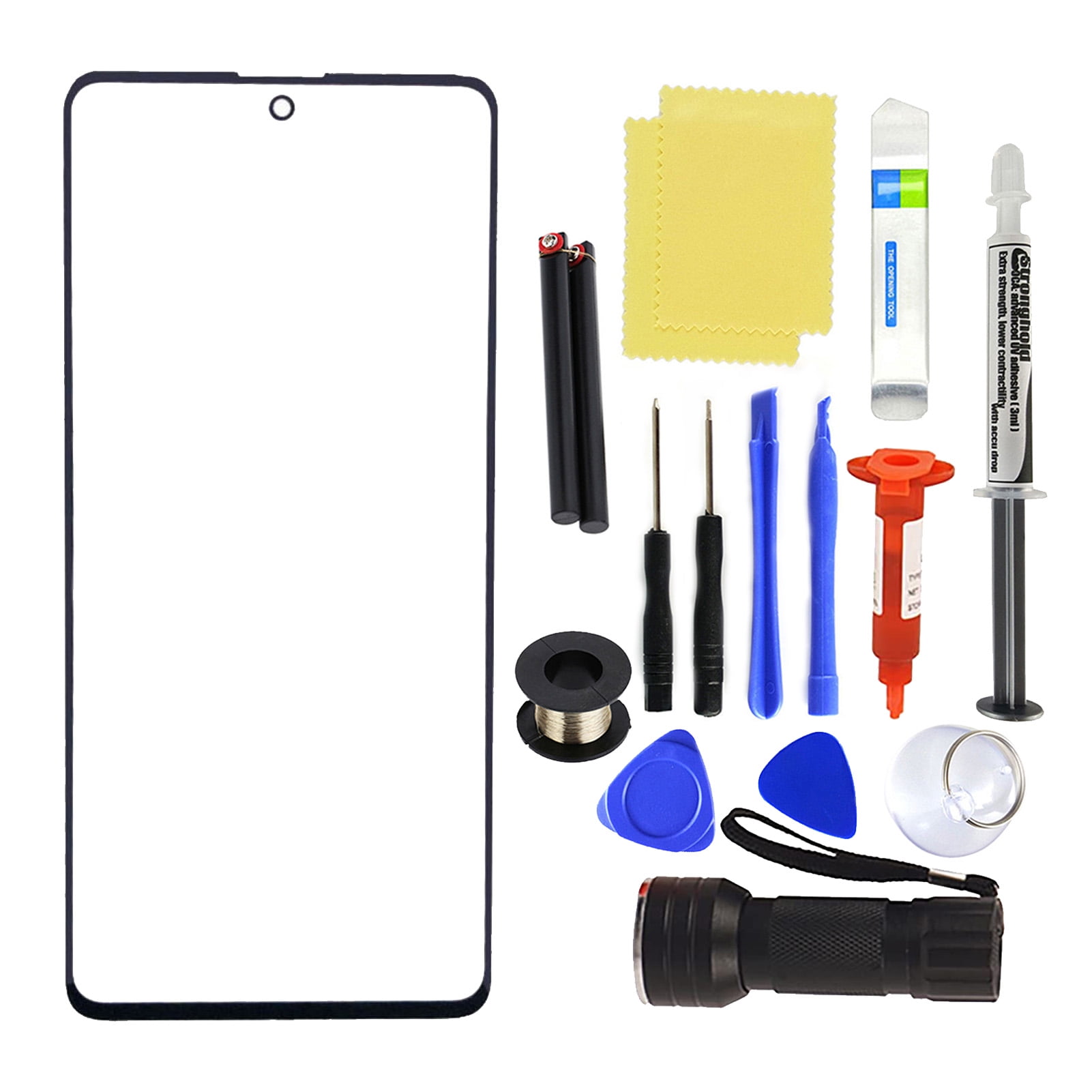 Huanledash Phone Glass Screen Replacement Front Outer Display Touchscreen Repair Kit for Samsung