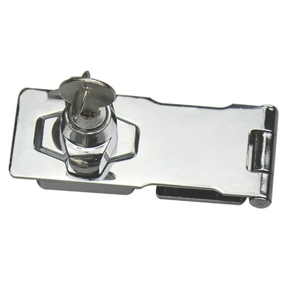 Huanledash Plating Self Locking Security Hasp Staple 2 Keys Cabinet Lock Drawer Padlock