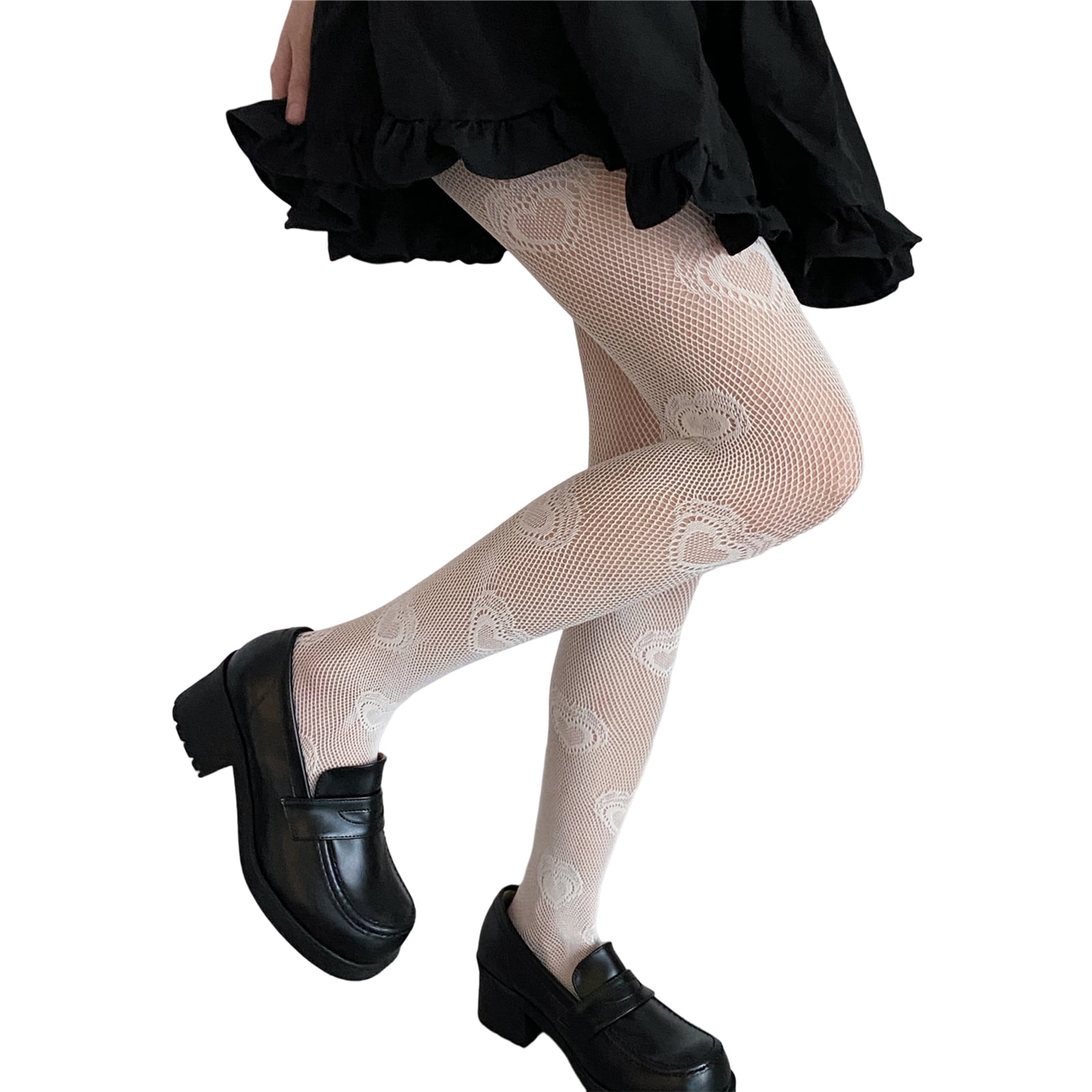 Huanledash See-through High-Waist Thin Women Pantyhose Sexy Heart ...
