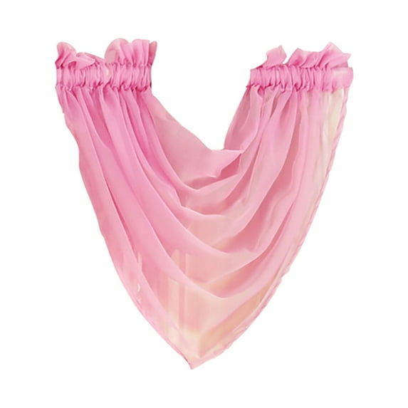 Huanledash Solid Color Sheer Window Curtain Head Swag Valance Home Living Room Decor