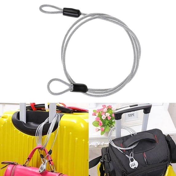 Huanledash Stainless Steel Portable Bicycle Cable Lock Clothesline Double Security End Loop