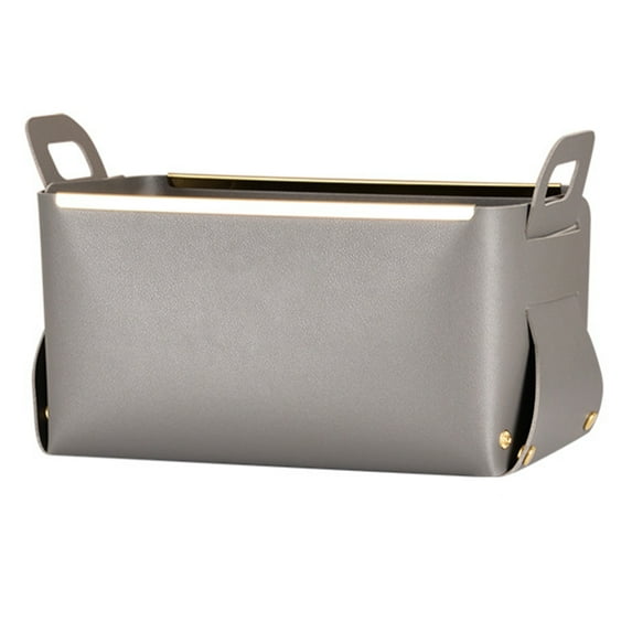 Huanledash Storage Basket Eco-friendly Space-saving Faux Leather Foldable Storage Bin Supplies for Home