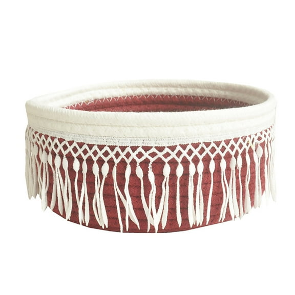 Huanledash Storage Basket No Sharp Corners Large Capacity Cotton Line Towels Small Debris Storage Basket for Bedroom
