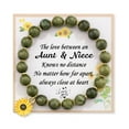thumbnail image 1 of Huanledash Sunflower Beaded Bracelet with Inspirational Card Elastic Adjustable Girls Natural Stone Round Beads Bracelet Graduation Season Daughter Gift, 1 of 8