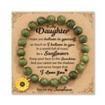 thumbnail image 1 of Huanledash Sunflower Beaded Bracelet with Inspirational Card Elastic Adjustable Girls Natural Stone Round Beads Bracelet Graduation Season Daughter Gift, 1 of 8