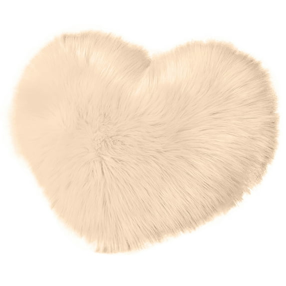 Huanledash Throw Pillow Fuzzy Long Faux Fur Love Heart Shape Fluffy Sofa Bedroom Decoration Lumbar Back Cushion Home Supplies
