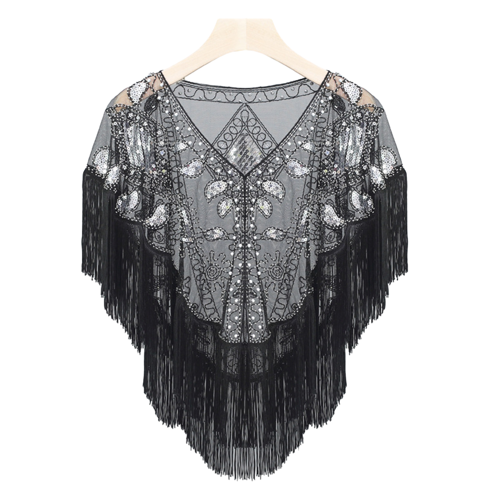 Women’s Elegant Winter Cape Shawl/Wrap with Tassels