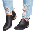 thumbnail image 1 of Huanledash Women Autumn Winter Casual Pointed Toe Low Heel Zipper Ankle Boots Bootie Shoes, 1 of 8