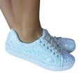 thumbnail image 1 of Huanledash Women Casual Bandage Plat Sequin Shiny Low Top Walking Loafers Shoes Sneakers, 1 of 8