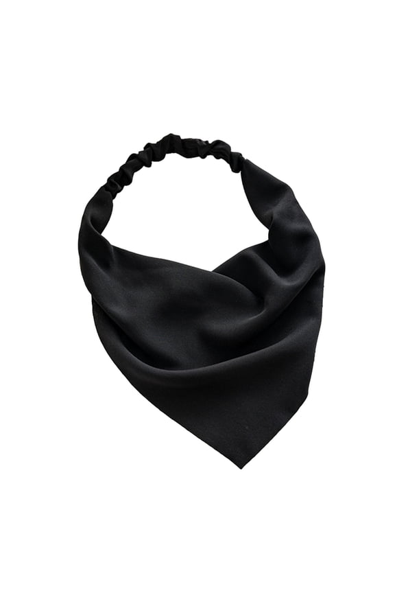 Women Head Scarf Vintage Triangle Anti-slip Solid Color Elastic Band Hair Decoration Bandanas Adjustable Pastoral Style Headband Hair Accessories