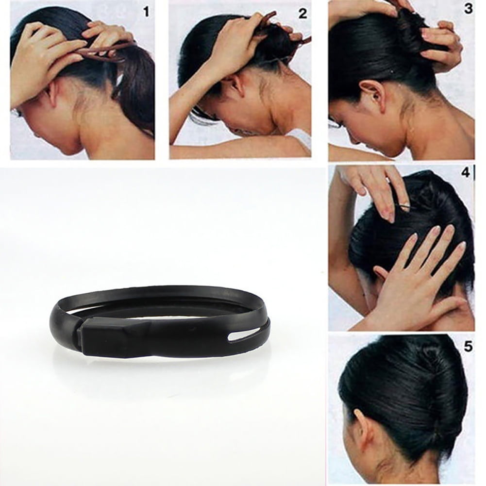 Hair Donut Bun Maker Set – 2 Stück, Groß (8,9 Cm), Für Dicke & Lange Haare, Schwarz