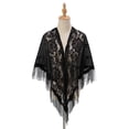thumbnail image 1 of Huanledash Women Party Shawl Flower Embroidery Hollow Out Tassel See-through Solid Color Clothes Matching Cardigan Lightweight Summer Prom Scarf Lady Clothes, 1 of 8