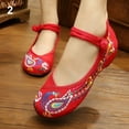 thumbnail image 1 of Huanledash Women's Chinese Old Peking Style Phoenix Flower Embroidered Flat Shoes, 1 of 7