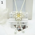 thumbnail image 1 of Huanledash Women's Fashion Jewelry Flower Pendant Faux Pearl Tassels Necklace Sweater Chain, 1 of 7