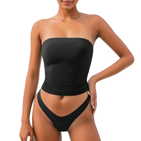 Huanyaaa Women's Basic Strap Tank Top Casual Sleeveless for Daily Wear Comfortable Soft Summer Layering Versatile Solid Color Bustier Athletic Tops Set Leather Tube Top Camisole Lace Long Top for