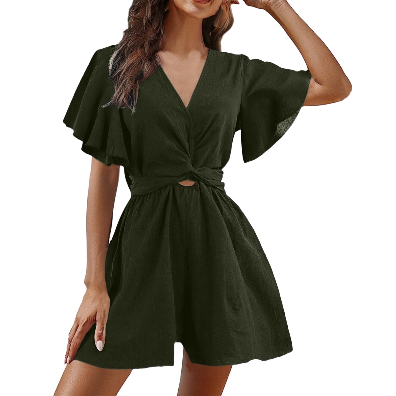 Women Summer Casual Floral Denim Wide-leg Jumpsuits main image 1