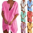 thumbnail image 1 of Huanyou Lightweight Female Adult Swimwear Cover-Ups, Polyester, Pink, 4XL, 1 of 7