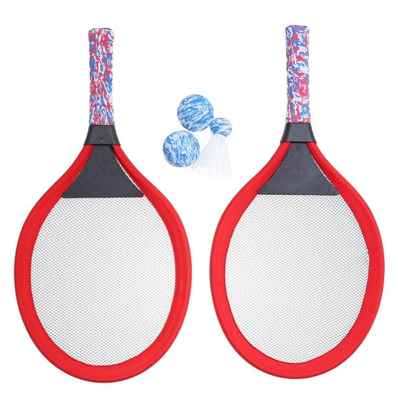OUNONA 1 Pair Kids Tennis Racket Playing Badminton Oval Game Props for Kindergarten Primary School Outdoor Sports Red