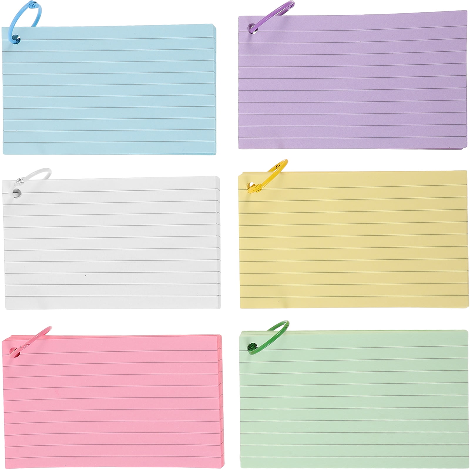 Huaq 1 set index cards with holes punched flash cards with rings