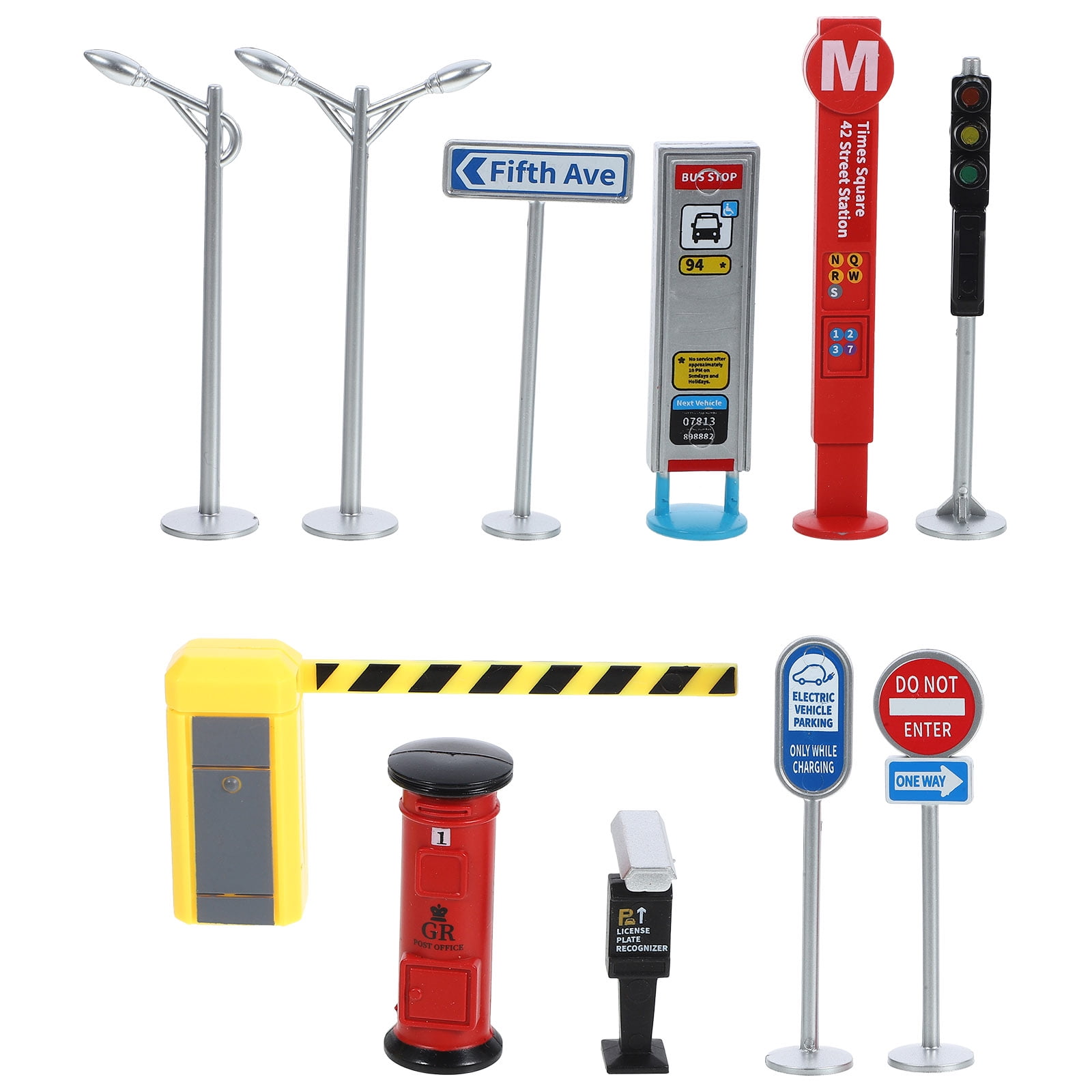 Huaq 1 Set Miniature Street Road Signs Sand Table Traffic Signs Models ...