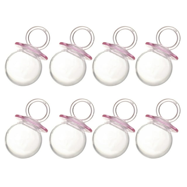 Huaq 12pcs Transparent Pacifier Candy Boxes Creative Candy Gift Boxes for Baby Shower (Pink)