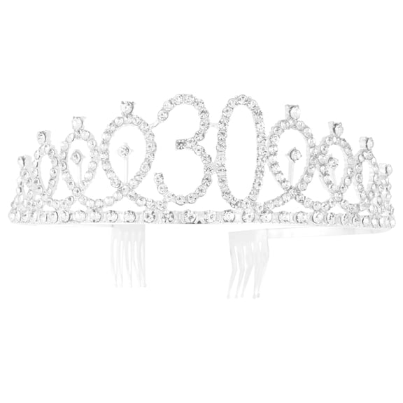 OUNONA Shiny Rhinestone Crown with Alloy Insertion Comb for Decoration Various Occasions 30th Birthday