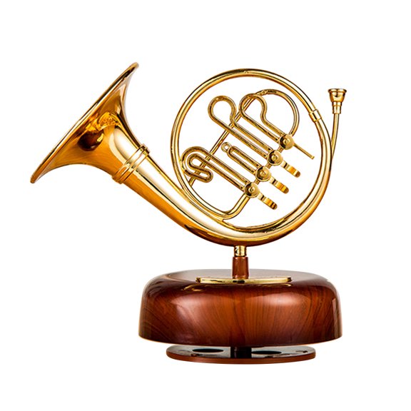 Huaq Tuba-Shaped Rotating Music Box with Soothing Melody, Decorative Desktop Ornament for Home and Office Use