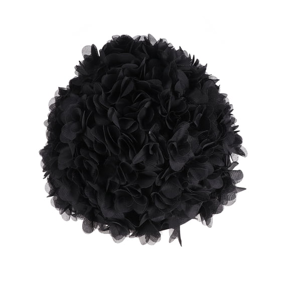 Huaq 3D Flower Petals Shaped Swim Fashion Swimming Hat Adults Bathing Black