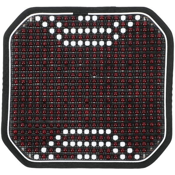 Wooden Bead Car Seat Cushion for Refreshing Comfort with Nonslip Bottom 1 Piece Dark Red