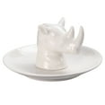 thumbnail image 1 of OUNONA White Ceramic Jewelry Tray for Storage Rhinoceros Shaped Ideal for Rings Necklaces and Ornaments, 1 of 7