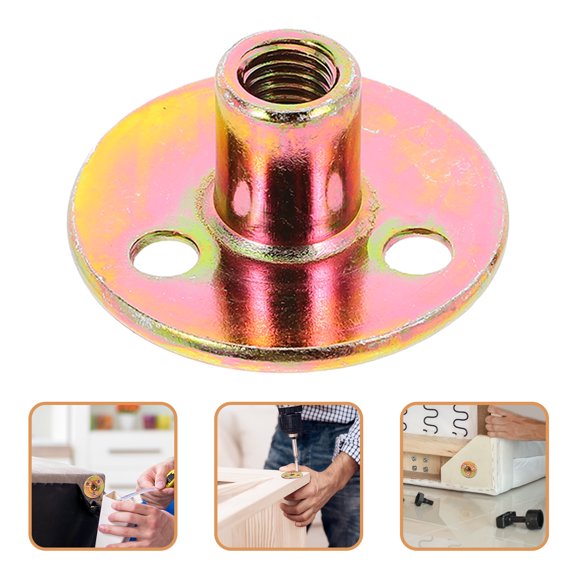 Huaq Furniture hardware accessories iron plate connection three-hole clamp nut (M8) 20pcs/pack