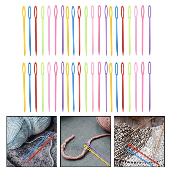 Huaq Hand sewing needle knitting tools ABS sweater needles 1000 pieces/pack (mixed color-7cm)