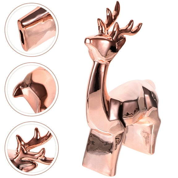 Ceramic Deer Statue Ornament for Desktop Decoration in Living Room 1 Set of Deer Figurine