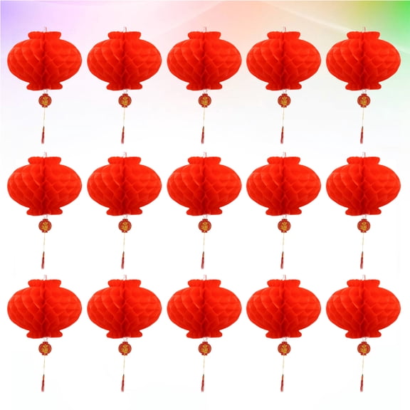 Moluckfu Lanterns Decorations Plastic Red For Party Decorations 50Pcs 9.4In