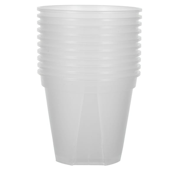 Huaq Transparent gallon round Qingshan pot root control pot rose green radish plastic flower pot (outer diameter 15cm*inner diameter 14cm height 13.5cm) 10pcs