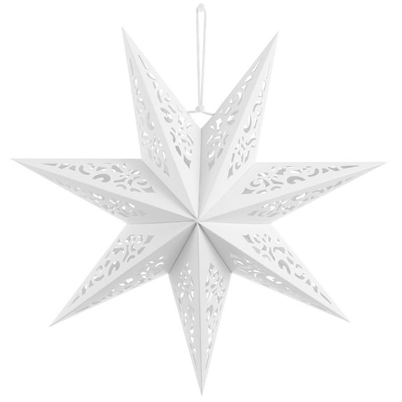 Huaq Window paper hollow paper star holiday decoration lampshade (45CM white)