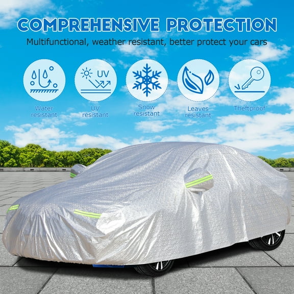 Huaqiet 1pc Universal Fit Car Cover Car Cover Accessories Car Cover With Zipper Indoor Outdoor Car Cover(Size 3XL)