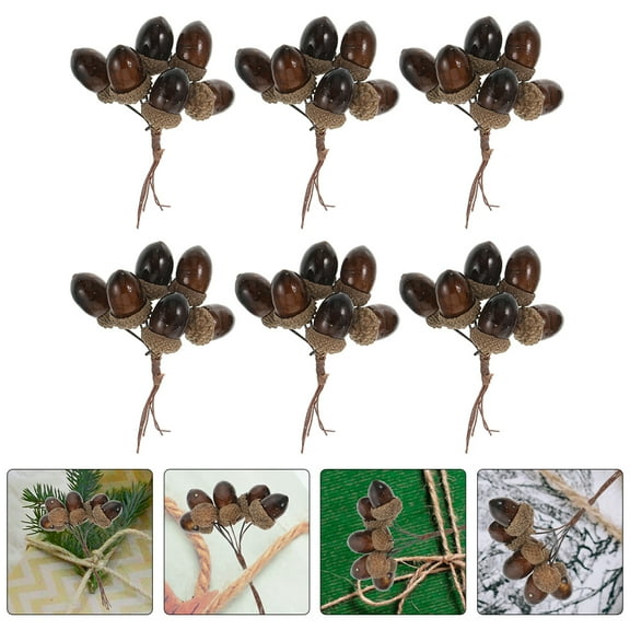 Huaqiet 6Pcs Simulated Pinecones Bunch Fake Pine Cones Pinecones Decorations Pinecones Pick