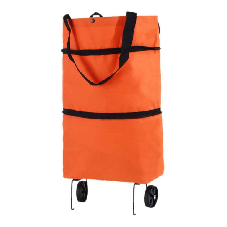 Huarll Storage Containers Protable Shopping Trolley Bag with Wheels Foldable Cart Rolling Grocery Handbag Walmart