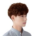 thumbnail image 1 of Huarll Wig, Human Hair Wig, Fashion Synthetic Short Wigs for Men Wig Man Male Brown Black Wig New, 1 of 9